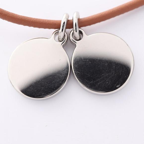 Hermes Hermès Eclipse Necklace in Stainless Steel and Leather, Silver Brown - Picture 6 of 6